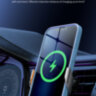 Автомобільний бездротовий зарядний пристрій Qi  С9 15 Вт тримач для телефона з вбудованим акумулятором Grey