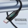 Кабель Toocki USB – Type-C PD 100W 6А LED дисплей швидка зарядка для смартфонів планшетів 1000мм Black (728953682066)
