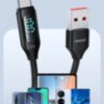 Кабель Toocki USB – Type-C PD 100W 6А LED дисплей швидка зарядка для смартфонів планшетів 1000мм Black (728953682066)