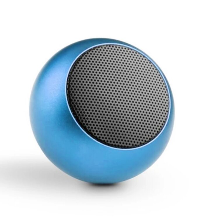 Портативна міні-колонка Bluetooth 5.0 TWS 3W об'ємний звук Металевий корпус з ремінцем Blue (725095154827)