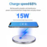 Бездротовий зарядний пристрій Qi Fast Charger 15W з функцією швидкої зарядки для iPhone та Android Black