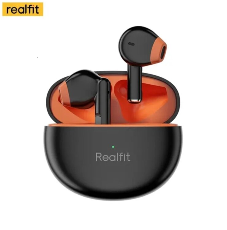 Бездротові навушники Realfit TWS BT5.3 ігрові з покращеними басами Bluetooth  5.3 Black