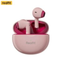 Бездротові навушники Realfit TWS BT5.3 ігрові з покращеними басами Bluetooth  5.3 Pink