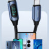 Кабель Toocki Type-C to Type-C PD 100W (20V/5A) LED дисплей швидка зарядка та передача данних для ноутбуків планшетів BLUE (690434096821)