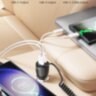  Автомобільний зарядний пристрій Toocki 110W USB + Type C + вбудований кабель Type C швидка зарядка для ноутбука, планшета, смартфона (738865773106)