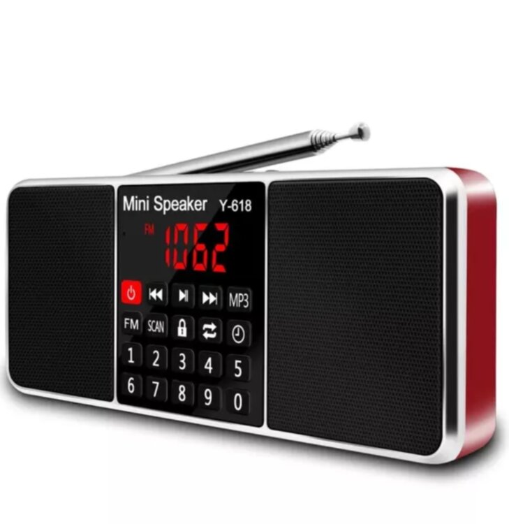 Радіоприймач цифровий Lefon RED з акумулятором Радіо FM LED-дисплей MP3-плеєр USB-рекордер