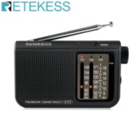 Портативний радіоприймач RETEKESS V117 на батарейках Радіо FM AM SW Black