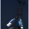 Кабель Toocki USB to Lightning для Apple iPhone, iPad, Airpods 12W 2.4А LED дисплей Передача даних 1.0м Blue (736288757711)
