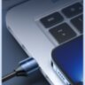 Кабель Toocki USB to Lightning для Apple iPhone, iPad, Airpods 12W 2.4А LED дисплей Передача даних 1.0м Blue (736288757711)
