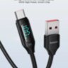 Кабель Toocki USB – Type-C PD 100W 6А LED дисплей швидка зарядка для смартфонів планшетів 2000мм Black (728812377359)