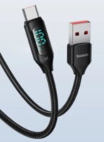 Кабель Toocki USB – Type-C PD 100W 6А LED дисплей швидка зарядка для смартфонів планшетів 2000мм Black (728812377359)