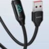 Кабель Toocki USB – Type-C PD 100W 6А LED дисплей швидка зарядка для смартфонів планшетів 2000мм Black (728812377359)