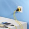 Зарядний пристрій ASOMETECH 35W GaN TypeC USB LED-дисплей PD3.0+QC3.0 Швидка зарядка для Apple iPhone, iPad, MacBook, Samsung, Xiaomi, для ноутбуків Yellow