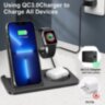 Бездротова зарядна док-станція 15W 3 в 1 для iPhone, Apple Watch, AirPods Pro, Samsung та пристроїв з функцією бездротового заряджання Qi