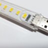 Портативна USB LED лампа 8 світлодіодів тепле жовте світло (комплект 2шт)