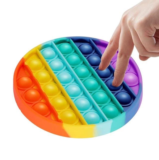 Pop it Fidget Original Honestel игрушка антистресс Поп Ит Push Up Bubble разноцветный пупырка радуга в форме круг