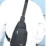 Cумка через плече Чоловіча нагрудна сумка на одне плече слінг Black Чорний колір