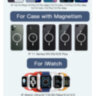 Магнітний бездротовий зарядний пристрій Essager MagSafe 15 Вт Швидка бездротова Qi зарядка 3в1 для Apple Samsung White (695844357005)