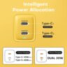 Зарядний пристрій ASOMETECH GaN 40W dual Type-C ports швидка зарядка PD+QC3.0 Yellow