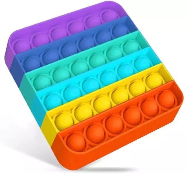 Pop it Fidget Original Honestel игрушка антистресс Поп Ит Push Up Bubble разноцветный пупырка радуга в форме квадрат