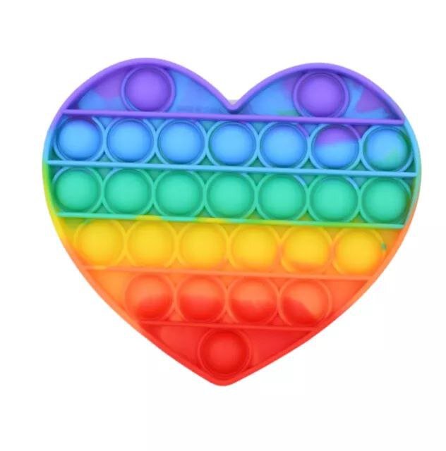 Pop it Fidget Original Honestel игрушка антистресс Поп Ит Push Up Bubble разноцветный пупырка радуга в форме сердце