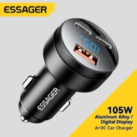 Автомобільний зарядний пристрій Essager 105 Вт USB + 2TypeC PD+CQ LED дисплей (757042195149)