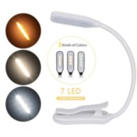 Настільна гнучка лампа світильник фонарик ліхтар з вбудованим акумулятором, 7 світлодіодів 3 режими яскравості 3 рівні кольорів White 